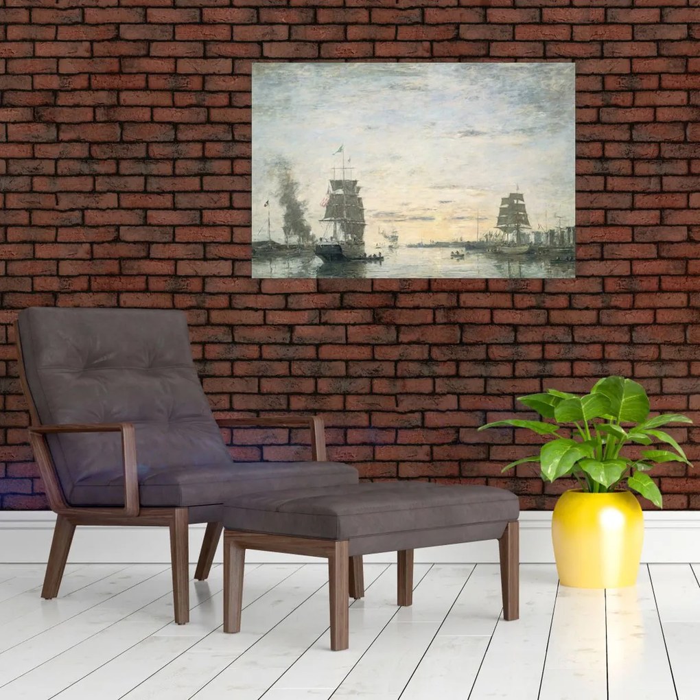 Tablou - Eugène Boudin, Entrance to the Harbor, Le Havre, reproducere (90x60 cm)