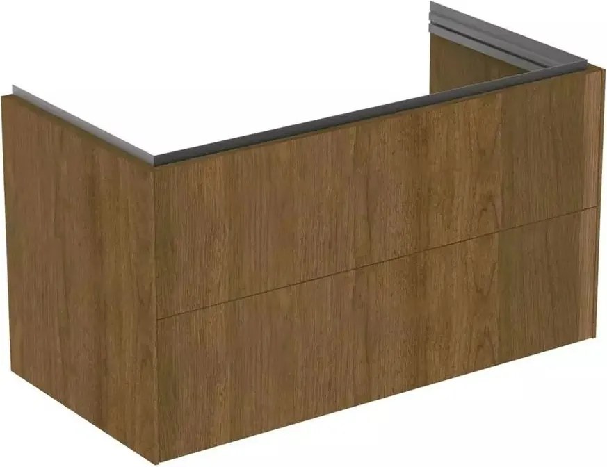Dulap baza suspendat Ideal Standard Atelier Conca 2 sertare finisaj nuc inchis 100 cm