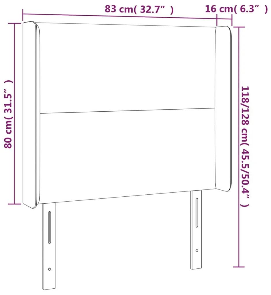 Tablie de pat cu LED, gri taupe, 83x16x118 128 cm, textil 1, Gri taupe, 83 x 16 x 118 128 cm