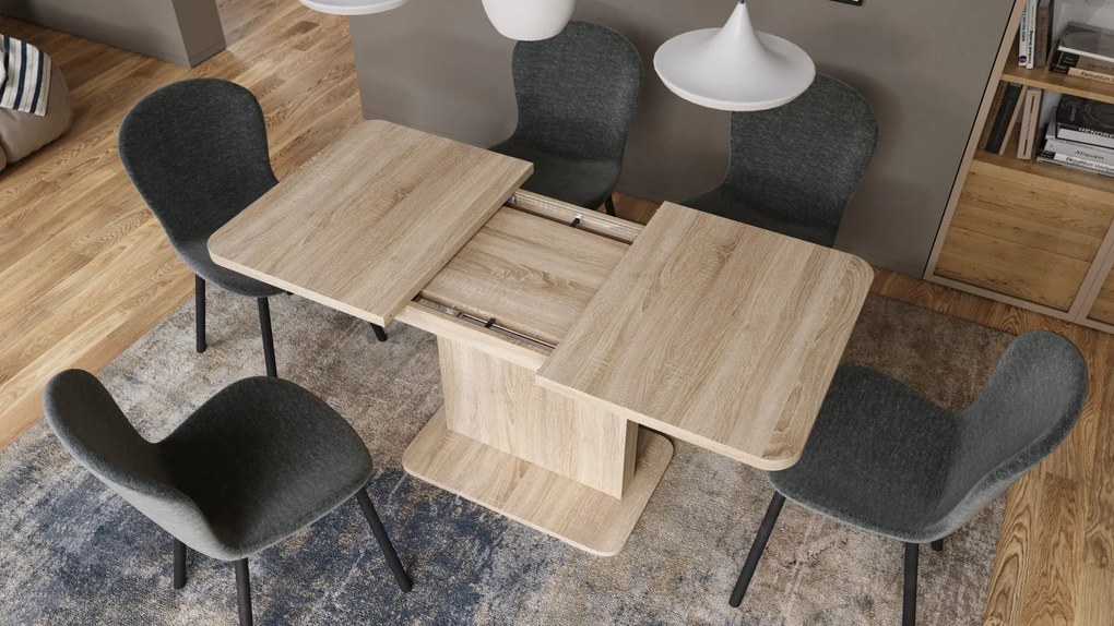 Mazzoni ASTON MINI-Z Stejar Sonoma - MĂSUȚĂ DE CAFEA MODERNĂ EXTENSIBILĂ REGLABILĂ PE ÎNĂLȚIME MASĂ TRANSFORMABILĂ