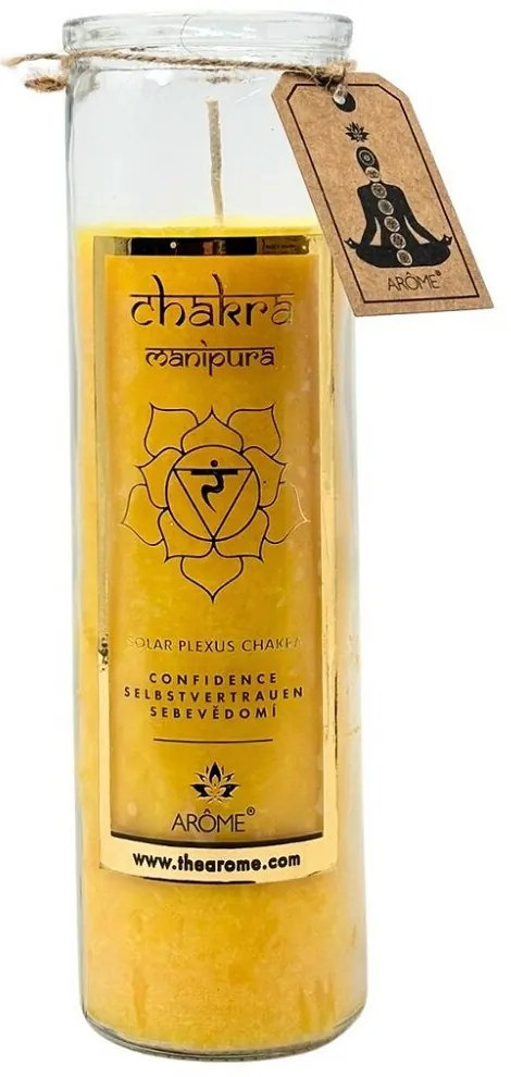 Lumânare parfumată înltă Arome Chakra Înțelepciune, parfum de flori, 320 g