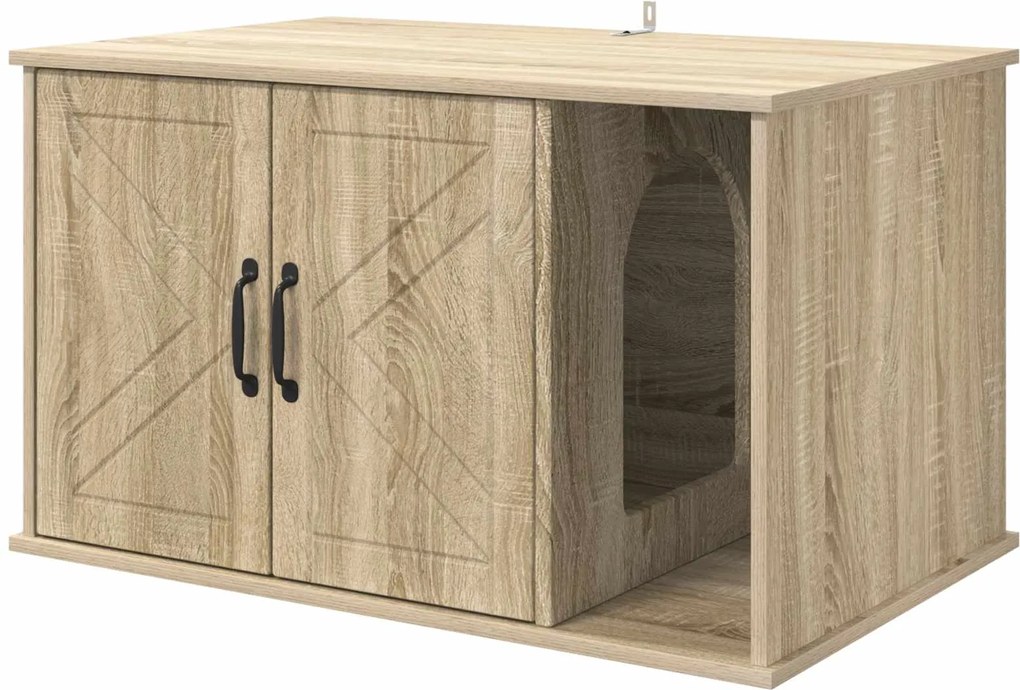 vidaXL Casa pentru pisici Sonoma 85 x 55 x 50 cm Lemn compozit