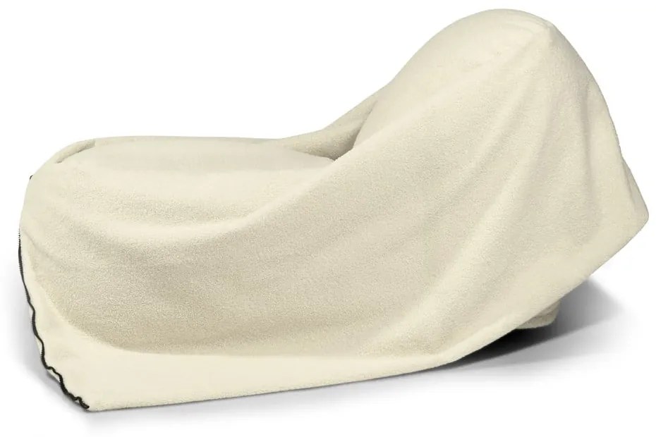 Fotoliu puf pentru copii crem cu tapițerie din țesătură bouclé Cocoon 100 – SLOWDOWN