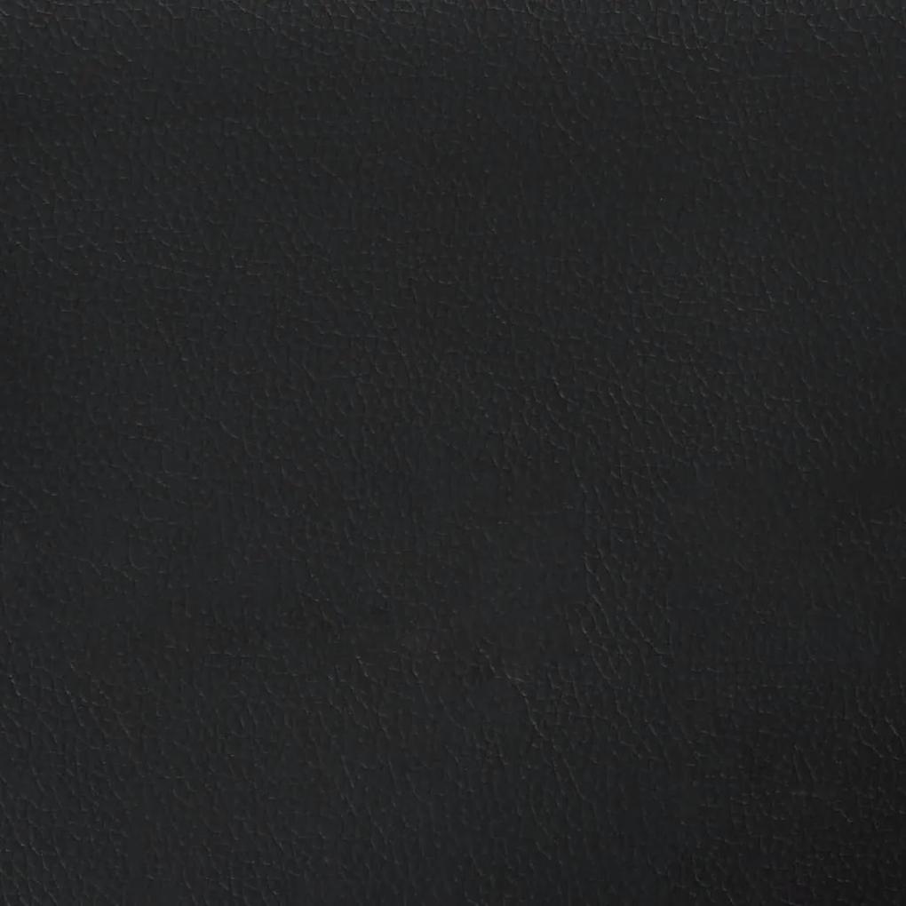Cadru de pat box spring, negru, 200x200 cm, piele ecologica Negru, 25 cm, 200 x 200 cm