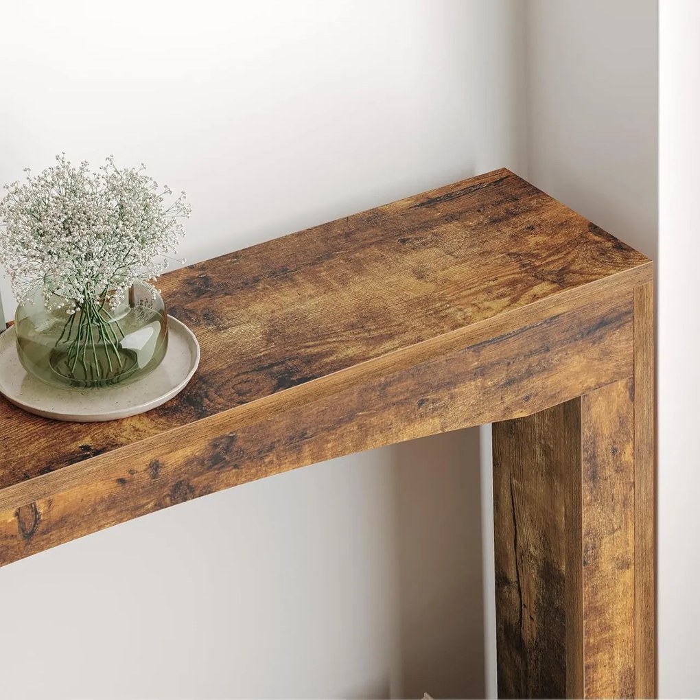 MAM25 - Masa Consola foarte ingusta, 100 cm, masuta hol, living, dining, dormitor - Maro Deschis / Maro