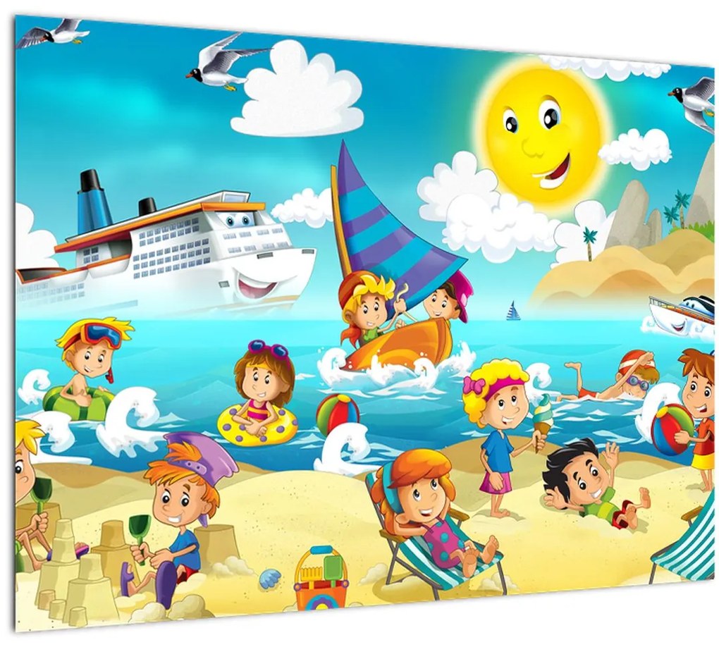 Tablou -Ziua la plajă (70x50 cm)