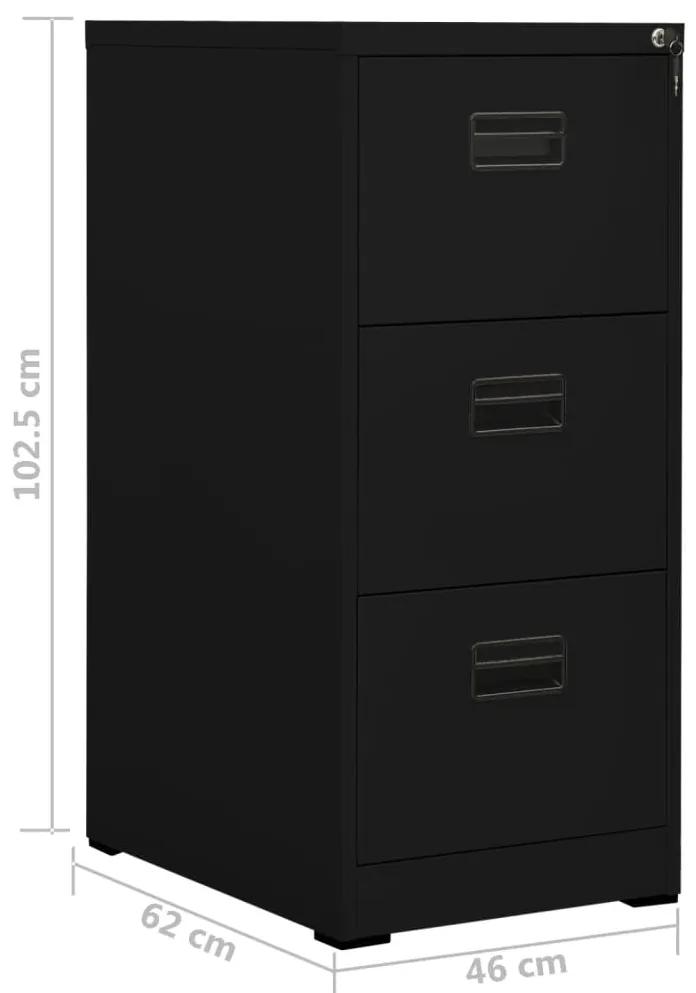 Fiset, negru, 46x62x102,5 cm, otel Negru, 46 x 62 x 102.5 cm
