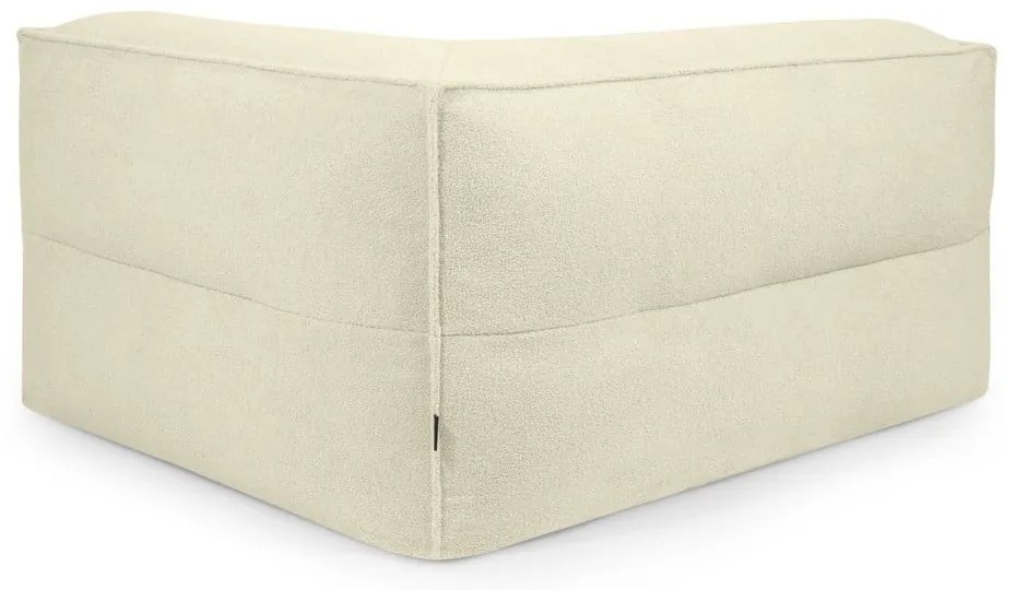 Fotoliu bean bag gri deschis cu tapițerie din țesătură bouclé Mass Corner 150 Left – SLOWDOWN