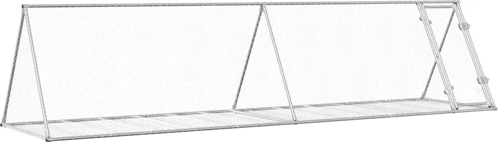 vidaXL Cușcă de iepuri, argintiu, 400x105x91 cm, oțel galvanizat