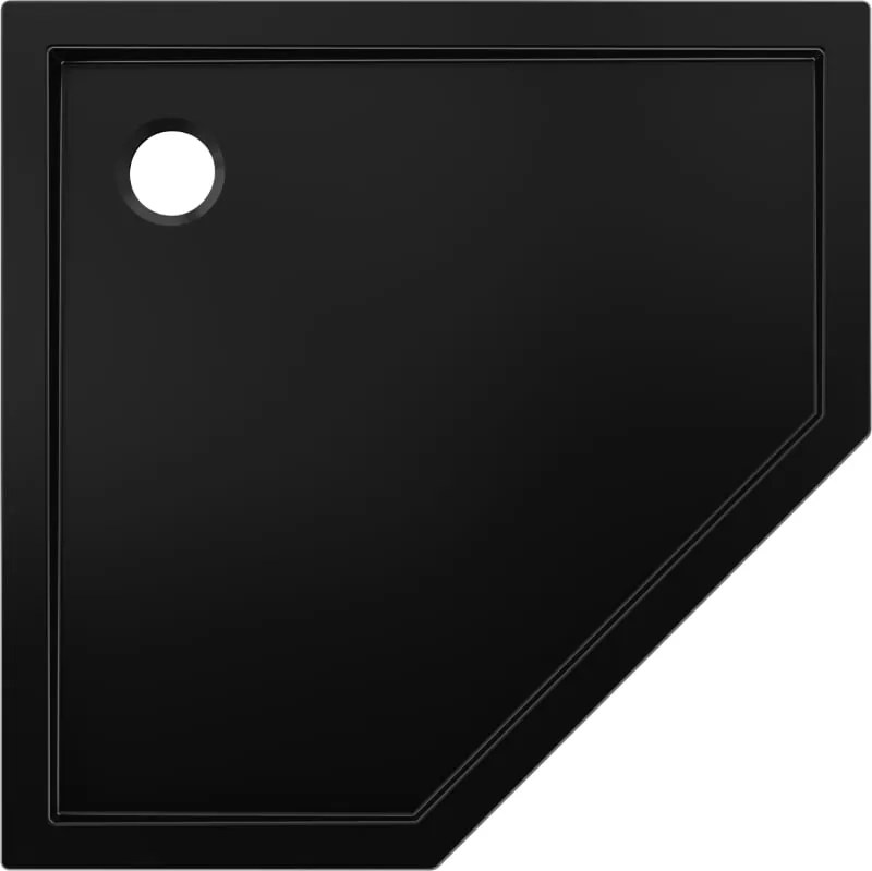 Mexen Flow brodzik pentagonal slim 80 x 80 cm, negru mat - 46P708080