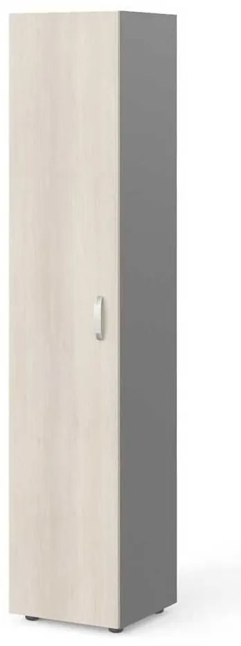 Dulap înalt Manager 39,9 x 42,2 x 196,5 cm, stânga, salcâm deschis / gri
