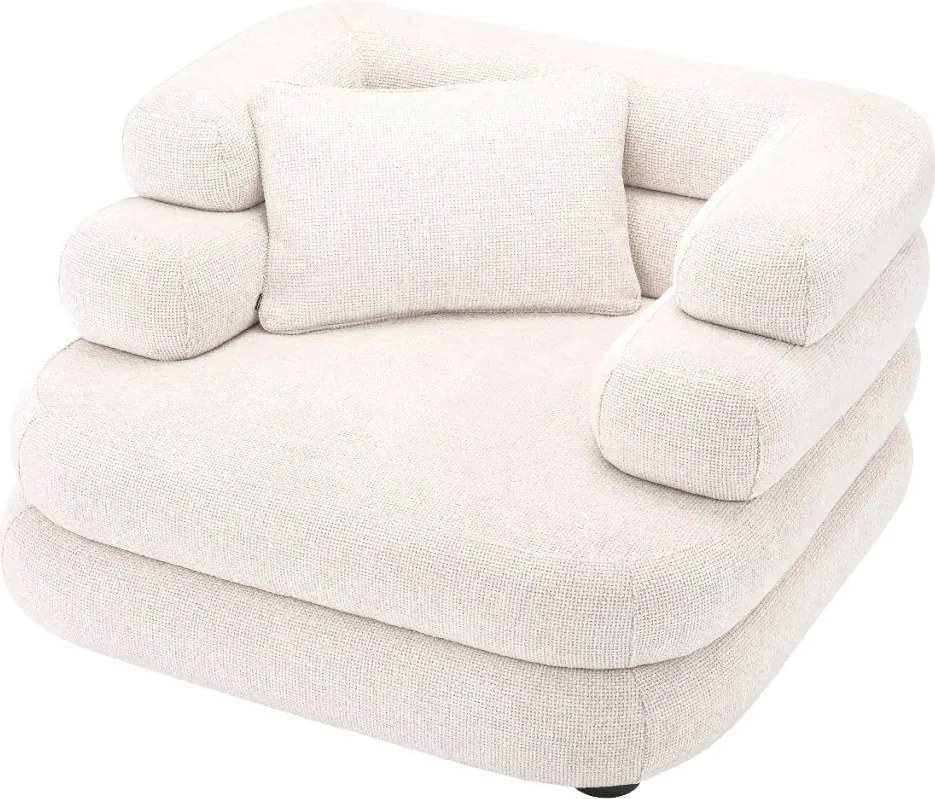 Fotoliu design LUX cu spatar rotunjit Malaga, Lyssa off-white