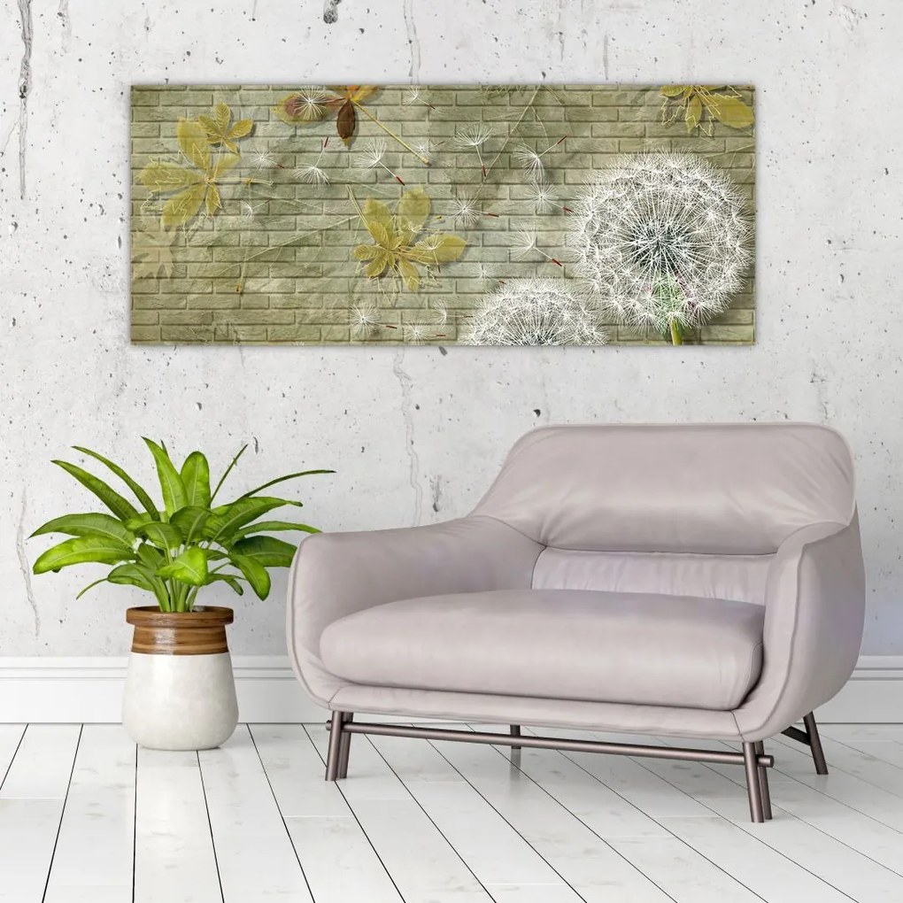 Tablou - Păpădii suflate de vânt (120x50 cm)