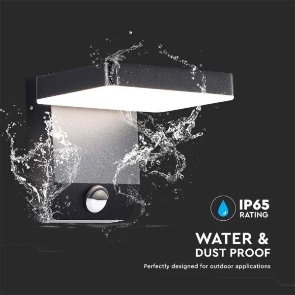 LED Aplica de perete exterior cu senzor LED/17W/230V 3000K negru