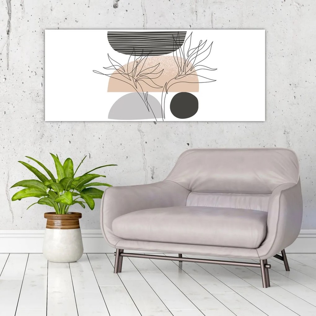 Tablou - Linie de artă flori N⁰2 (120x50 cm)