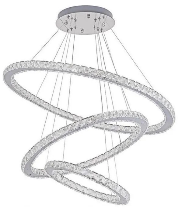 Lustră LED dimabilă pe cablu LED/210W/230V 3000-6500K argintiu + telecomandă