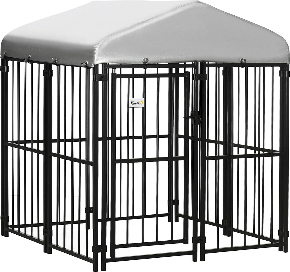 PawHut Tarc Joacă pentru Caini în Aer Liber cu Baldachin Impermeabil și Protecție UV 122x122x138cm | Aosom Romania