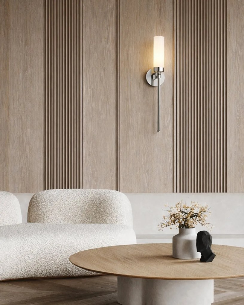 Aplica de perete stil elegant PRESTON nickel/sticla opal