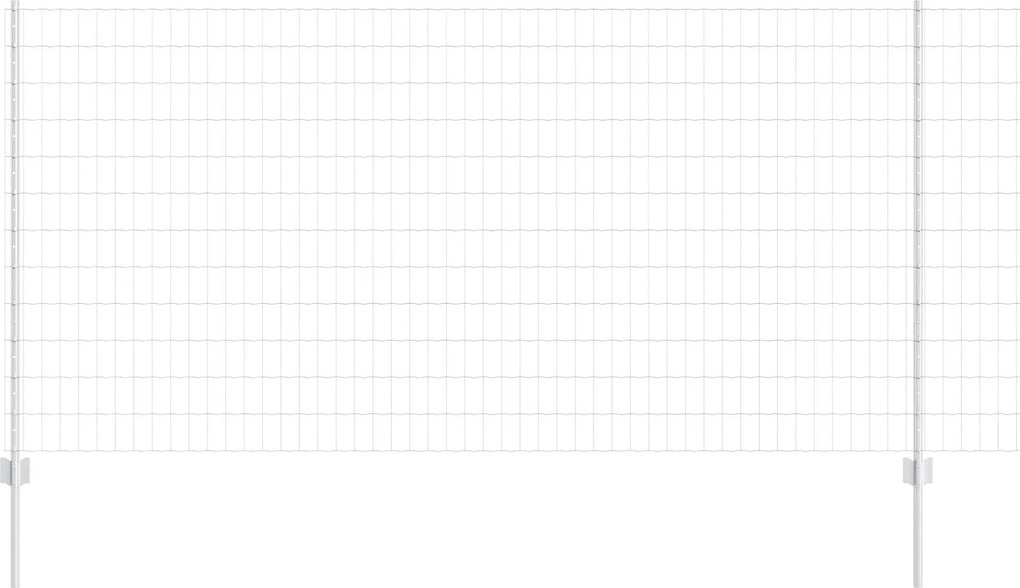 vidaXL Gard cu Stâlp Argintiu 1,2 x 10 m Oțel