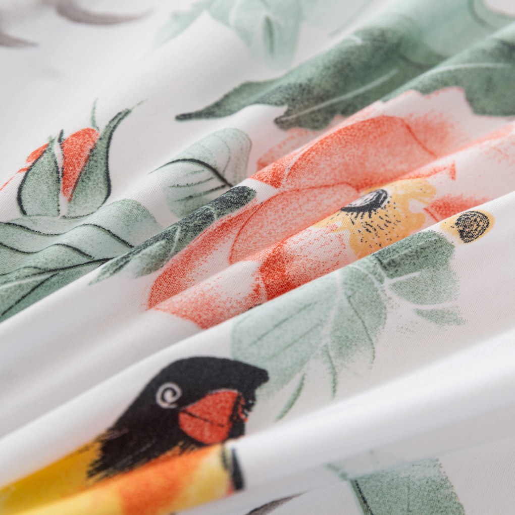 Lenjerie de pat din microfibra ORANGE FLOWERS alba Dimensiune lenjerie de pat: 2 buc 70 x 80 cm | 160 x 200 cm