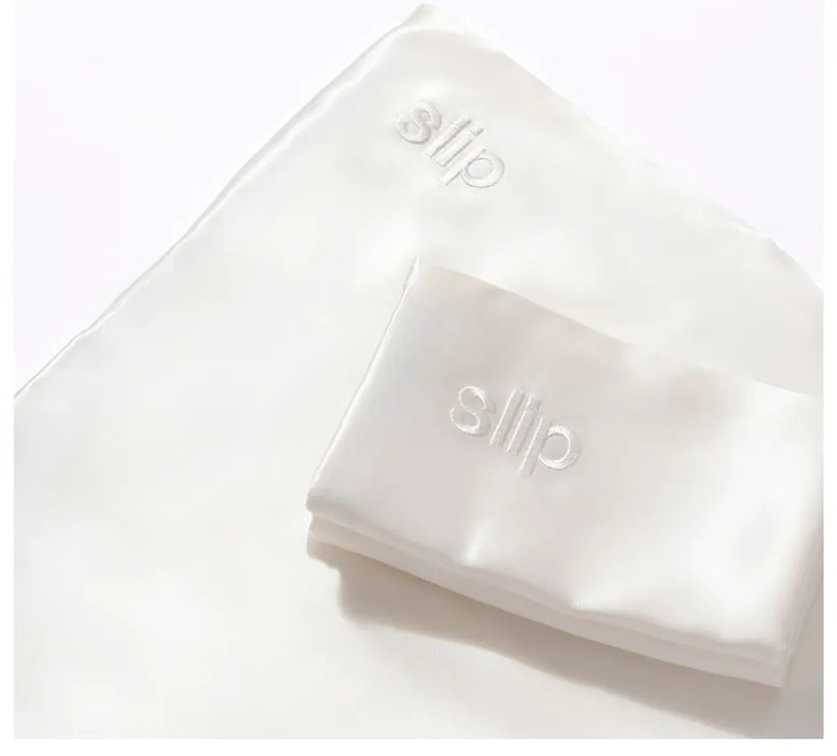 Față de pernă din mătase 51x76 cm White – slip