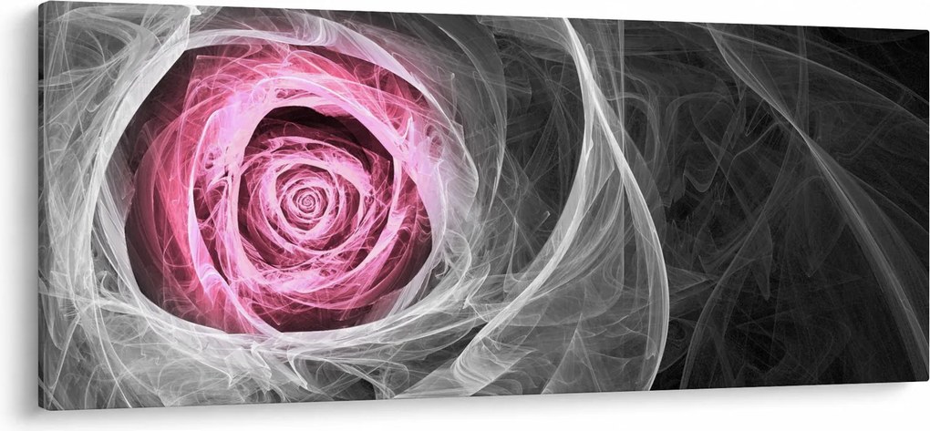 Tablou - Trandafir abstract, fucsia (120x50 cm)