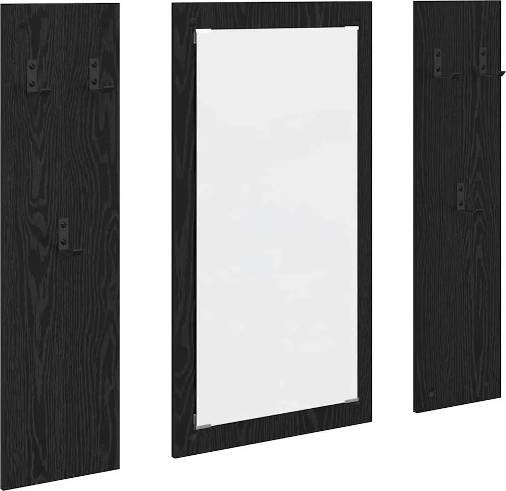 vidaXL Răcător de paltoane montat pe perete Pe perete Stejar Negru