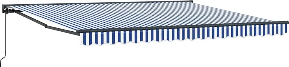 vidaXL Cortina Retractabilă Manual Albastru și Alb 400 × 300 cm