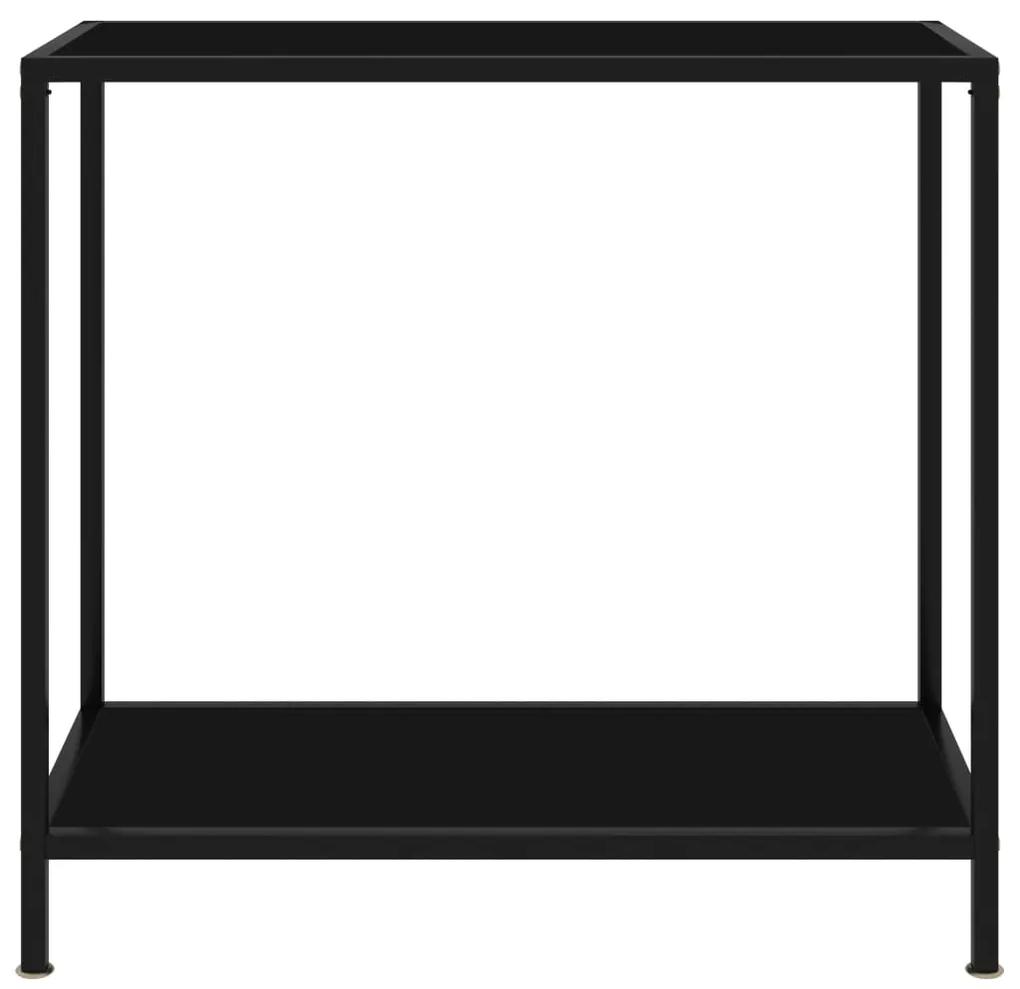 322832 vidaXL Masă consolă, negru, 80 x 35 x 75 cm, sticlă securizată