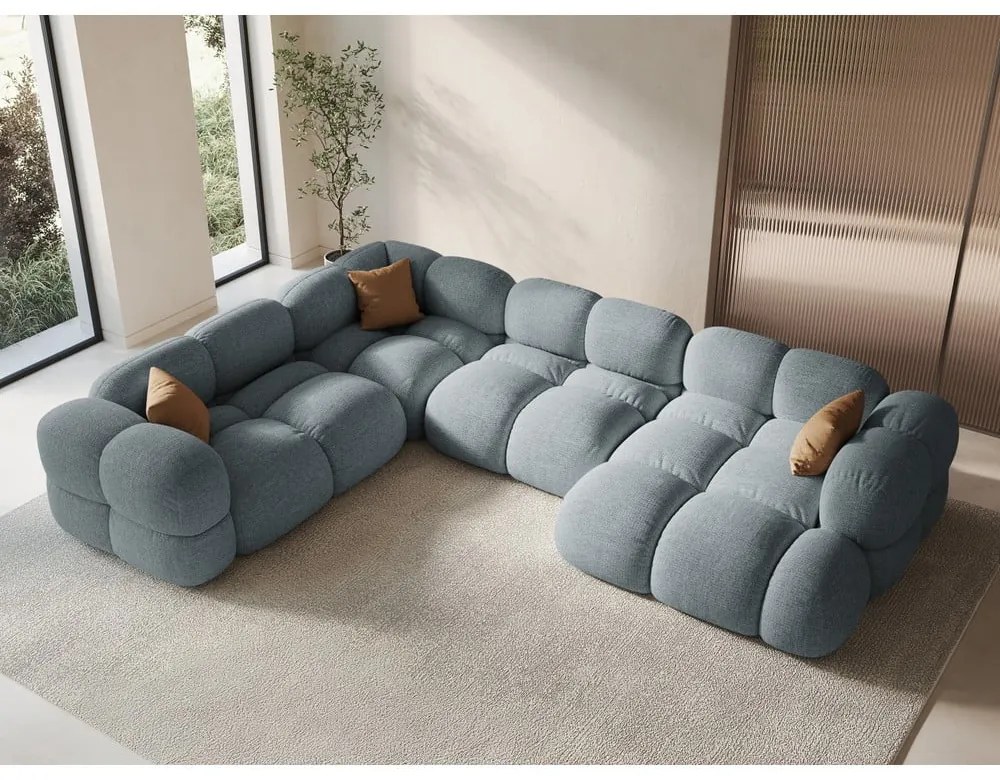 Colțar albastru deschis (cu colț pe partea stângă/în formă de "U") Loretto – Cosmopolitan Design