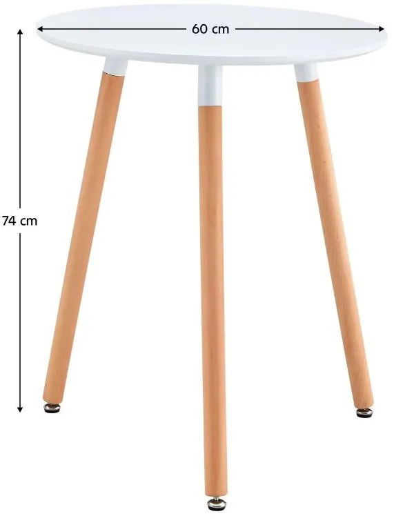 Masă de sufragerie Elcino (alb mat + fag) (pentru 1 osobu). 1116315