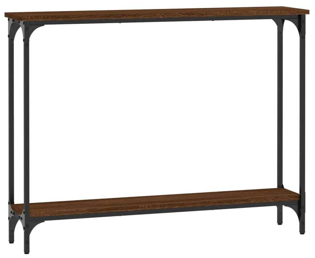834019 vidaXL Măsuță consolă, stejar maro, 100x22,5x75 cm, lemn prelucrat