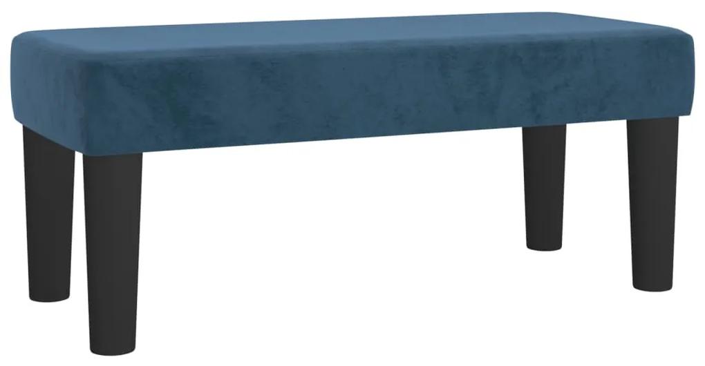 Pat box spring cu saltea, albastru inchis, 120x200 cm, catifea Albastru inchis, 120 x 200 cm, Design simplu
