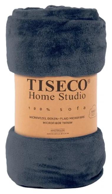 Cuvertură albastru-închis din micropluș pentru pat de o persoană 150x200 cm Cosy - Tiseco Home Studio