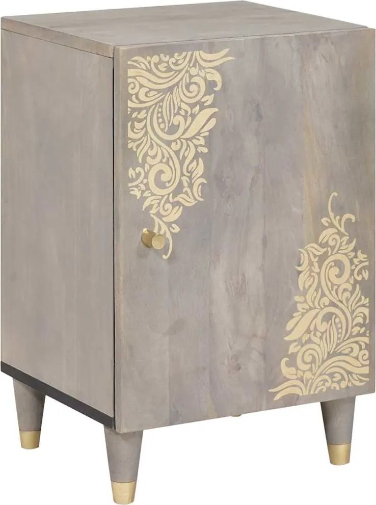 vidaXL Dulap de Baie cu ușă Gri 38 x 33 x 58 cm Lemn de mango solid