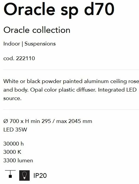 Lustra LED design modern ORACLE SP D70 NERO