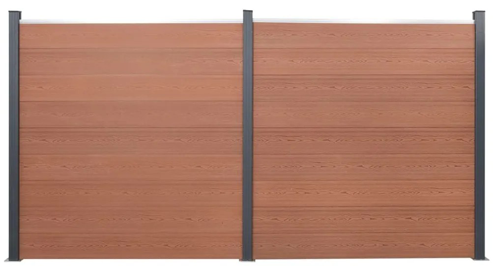vidaXL Set panouri pentru gard, maro, 353x186 cm, WPC