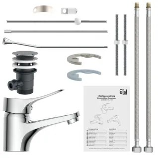 Eisl NI075VECR - Baterie pentru lavoar VERONA cu ventil de scurgere cu preaplin, crom lucios
