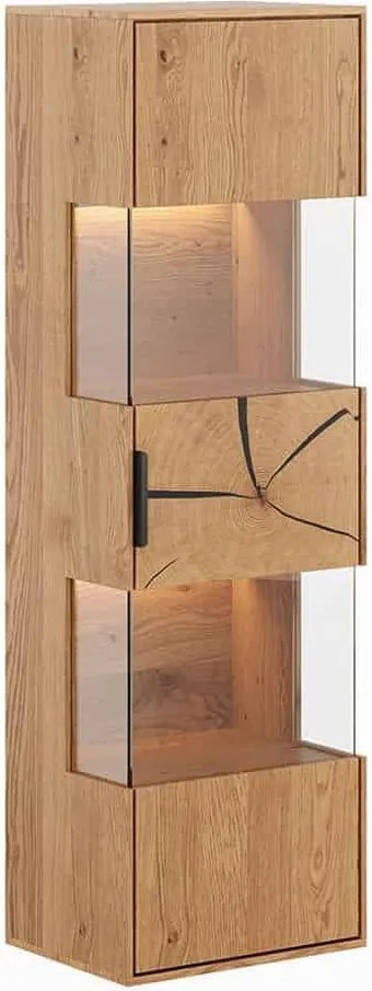 Vitrină stejar masiv Tress III Suspendată, 43 × 33 × 142 cm