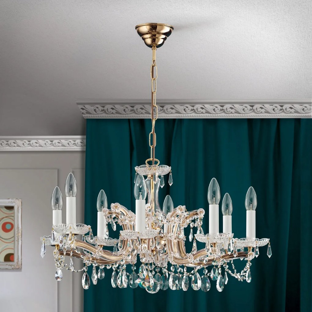 Candelabru de lux cristal Swarovski Maria Theresia-A 8L 24K gold plated