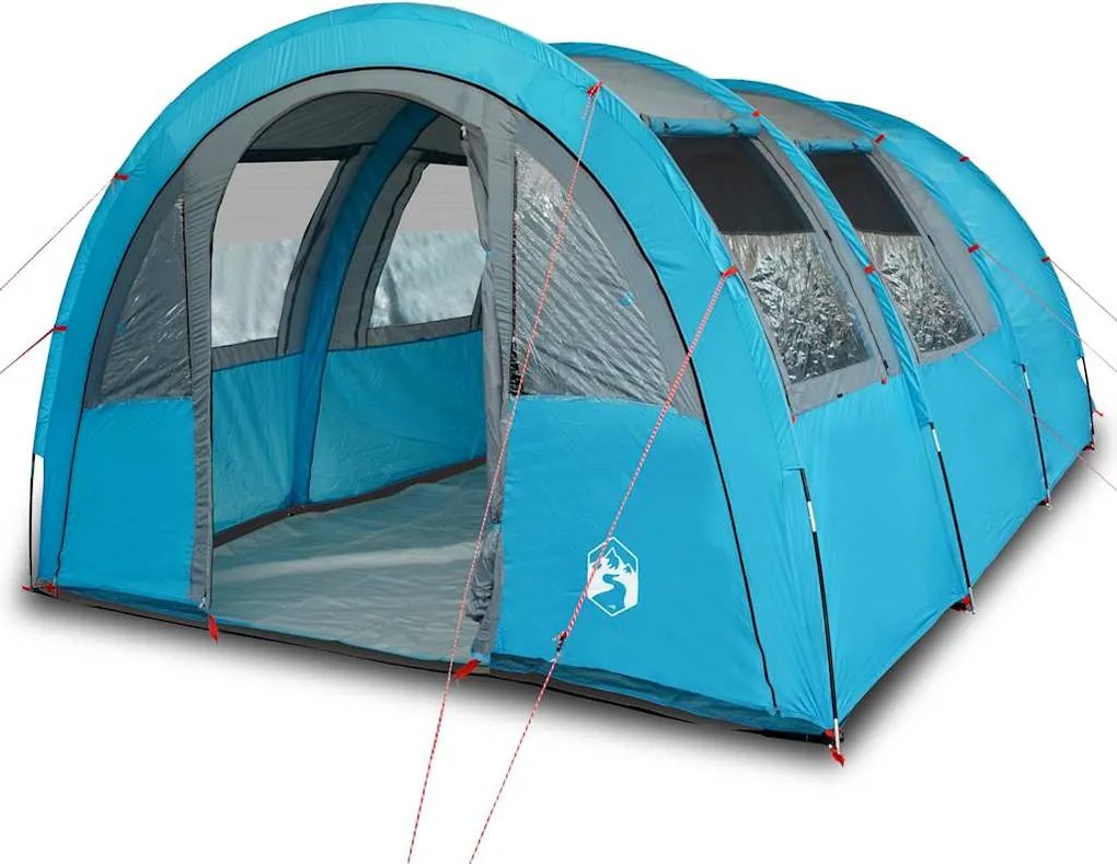 vidaXL Cort de camping tunel pentru 4 persoane, albastru, impermeabil