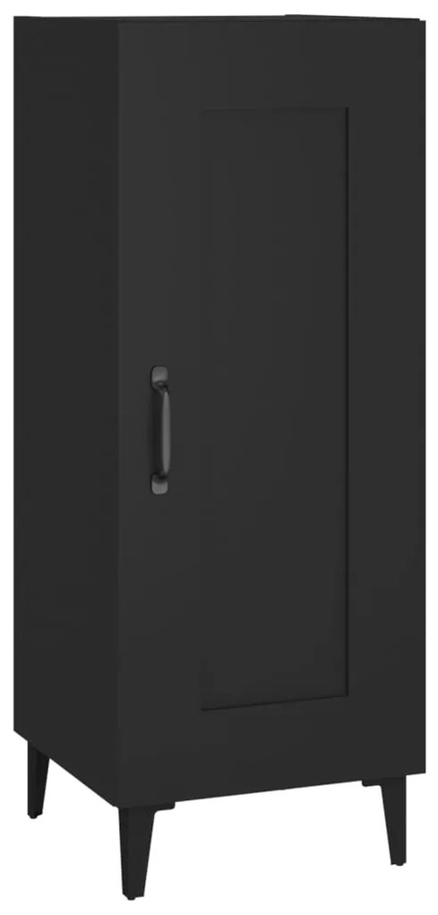 812421 vidaXL Servantă, negru, 34,5x34x90 cm, lemn compozit