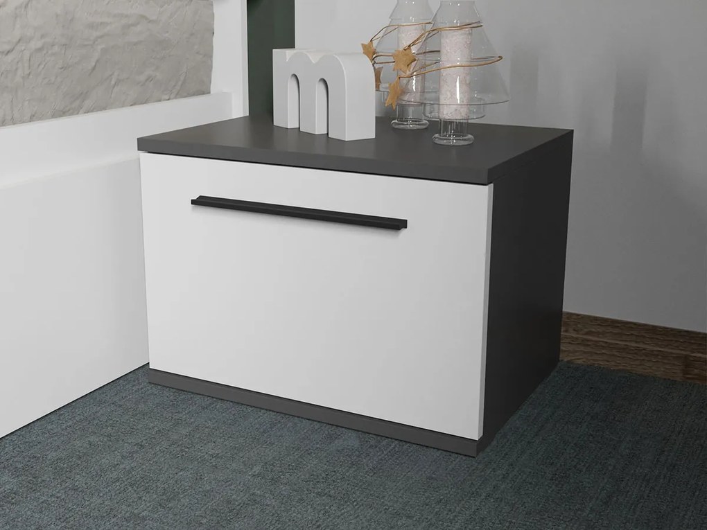 Set mobila dormitor complet Gri/Alb Shape C01