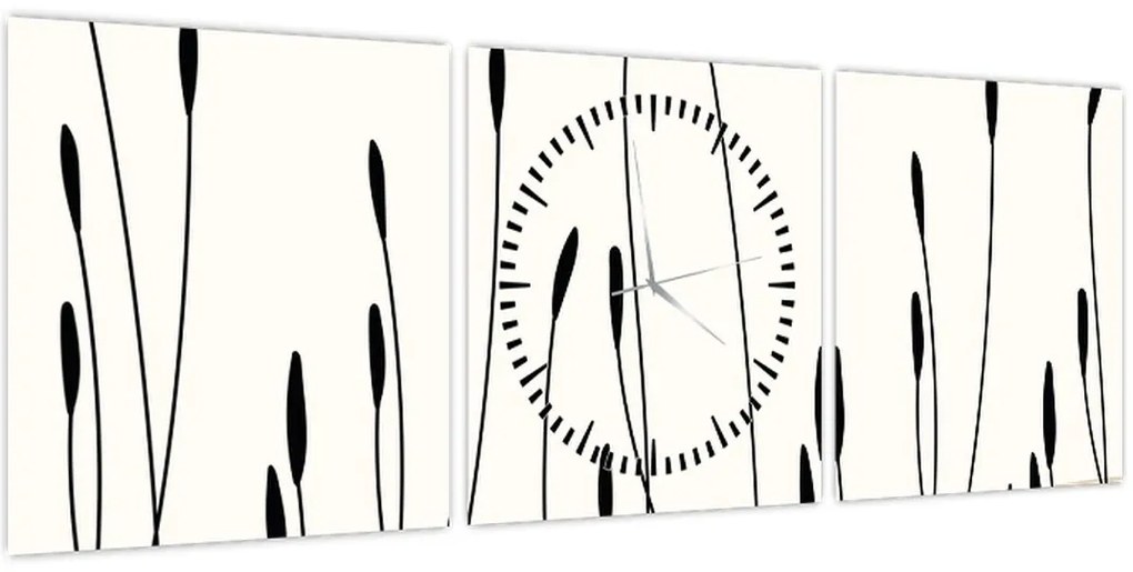 Tablou - Pajiște grafică N⁰3 (cu ceas) (90x30 cm)