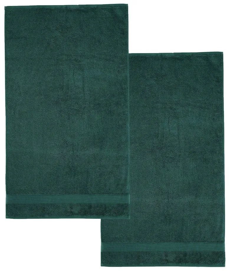 Prosoape verde-închis 2 buc. din bumbac din frotir 90x140 cm Anti-Bacterial – Catherine Lansfield