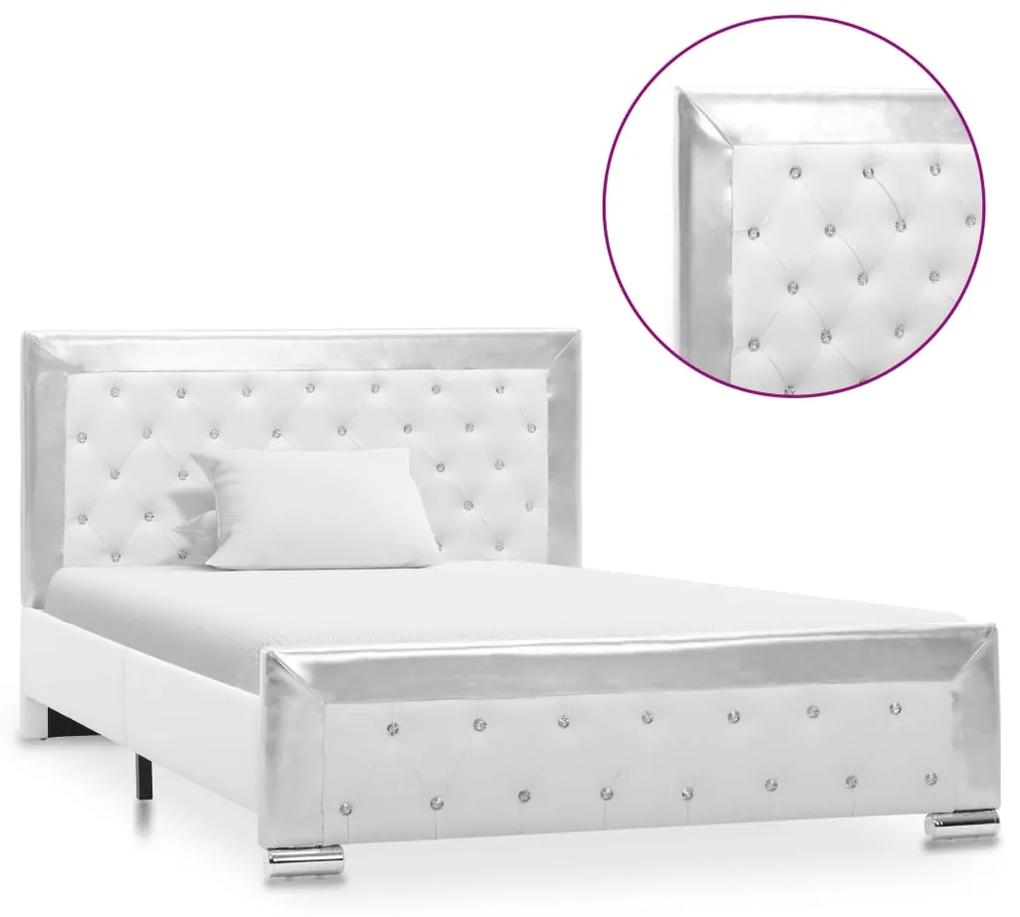 286789 vidaXL Cadru de pat, alb, 120 x 200 cm, piele artificială