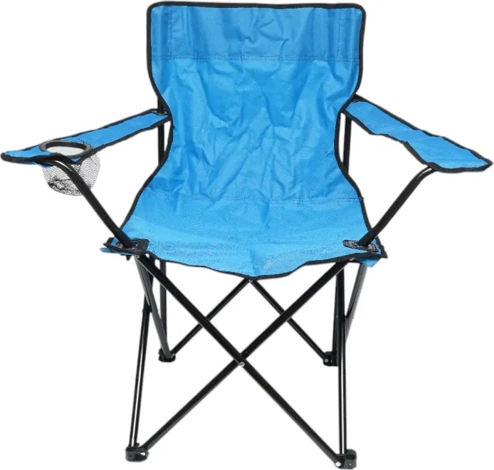 Scaun Camping Pliabil Verde cu Suport Pahar, Husa Transport, Structura Metalica 50x80x80cm Albastru