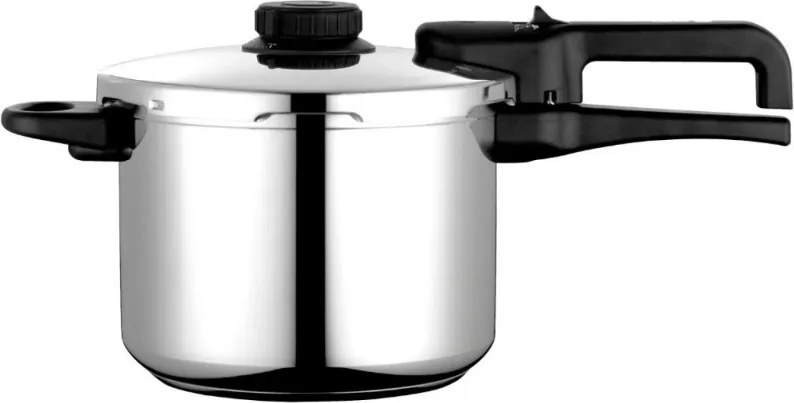 Oală sub presiune Fagor Dual Xpress 6L, 30-90 kPa, 22 cm, 5 sisteme de protecție, fund cu 3 straturi, oțel inoxidabil 18/10, compatibilă cu plite cu inducție, argintiu