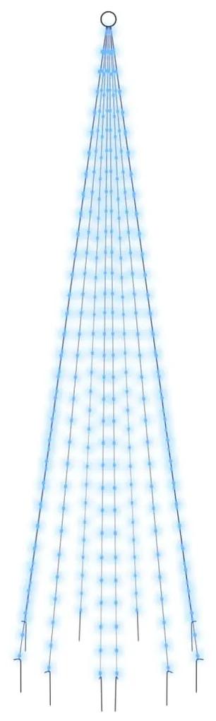 Brad de Craciun pe catarg, 310 LED-uri, albastru, 300 cm Albastru, 300 x 100 cm, Becuri LED in forma dreapta, 1