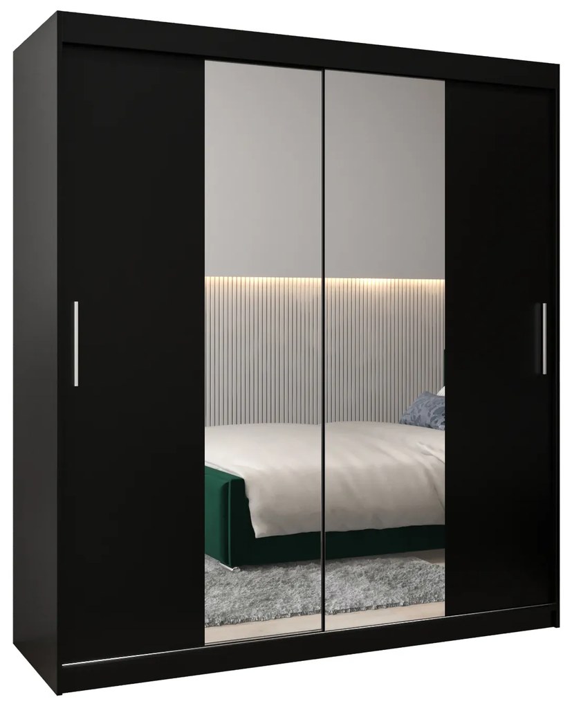 Dulap de haine 180 cm Toki 1 (negru mat + negru mat). 1064920